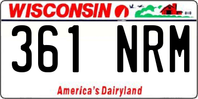 WI license plate 361NRM