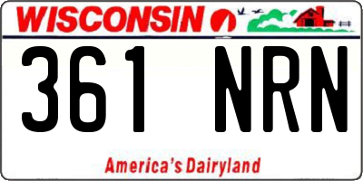 WI license plate 361NRN