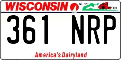 WI license plate 361NRP