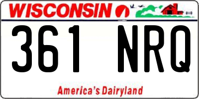 WI license plate 361NRQ
