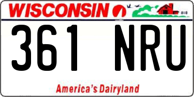 WI license plate 361NRU