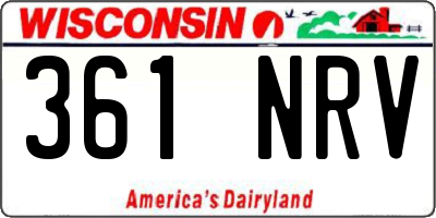 WI license plate 361NRV
