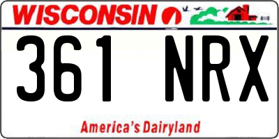 WI license plate 361NRX