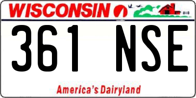 WI license plate 361NSE