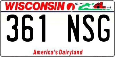 WI license plate 361NSG