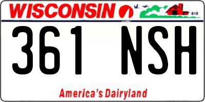 WI license plate 361NSH