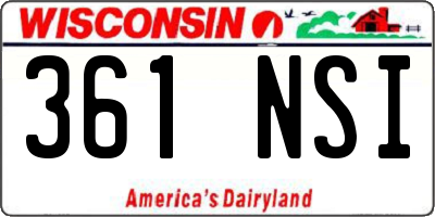 WI license plate 361NSI