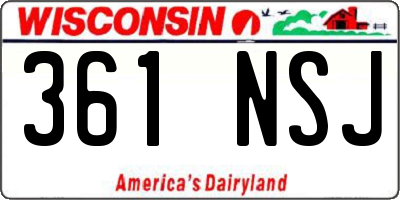 WI license plate 361NSJ