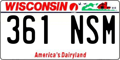 WI license plate 361NSM