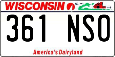 WI license plate 361NSO