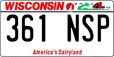 WI license plate 361NSP