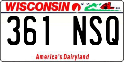 WI license plate 361NSQ