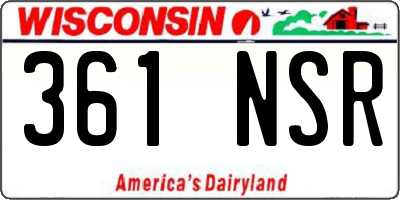 WI license plate 361NSR