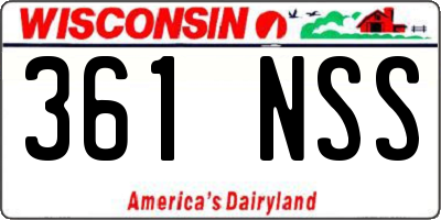 WI license plate 361NSS