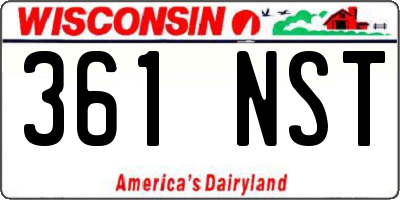 WI license plate 361NST