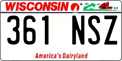 WI license plate 361NSZ