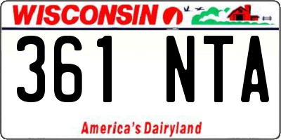 WI license plate 361NTA