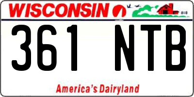 WI license plate 361NTB
