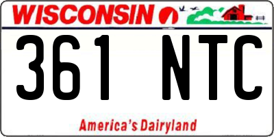 WI license plate 361NTC