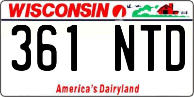 WI license plate 361NTD
