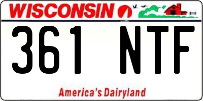 WI license plate 361NTF