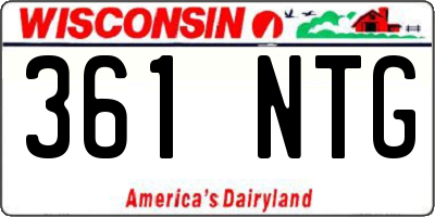 WI license plate 361NTG