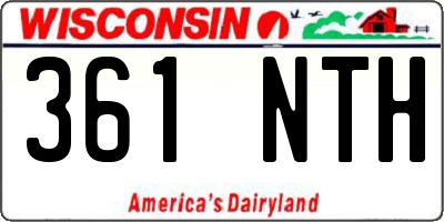 WI license plate 361NTH