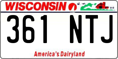 WI license plate 361NTJ