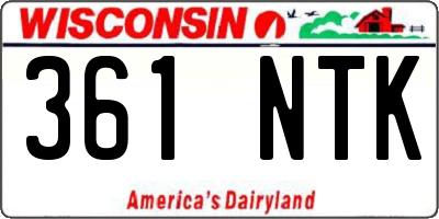 WI license plate 361NTK