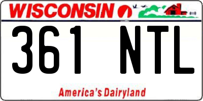 WI license plate 361NTL