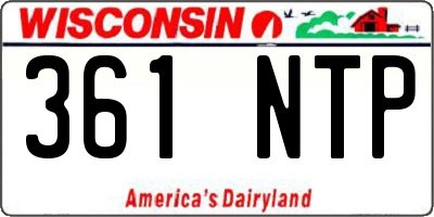 WI license plate 361NTP