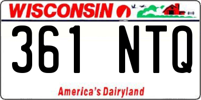 WI license plate 361NTQ