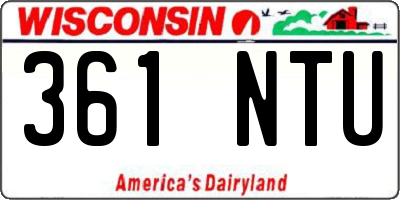 WI license plate 361NTU