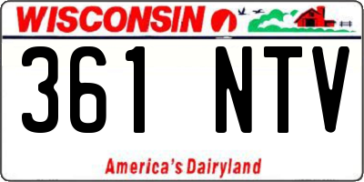 WI license plate 361NTV