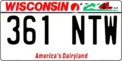 WI license plate 361NTW