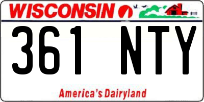 WI license plate 361NTY