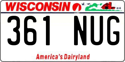 WI license plate 361NUG