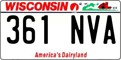 WI license plate 361NVA