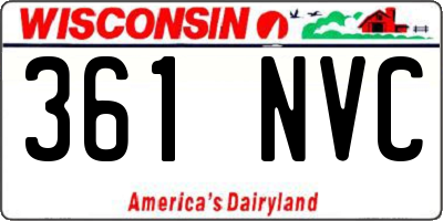 WI license plate 361NVC