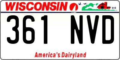 WI license plate 361NVD