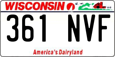 WI license plate 361NVF