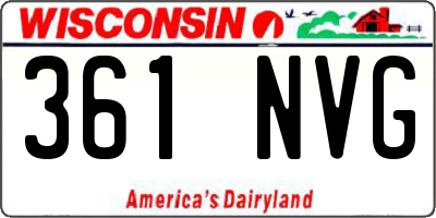WI license plate 361NVG