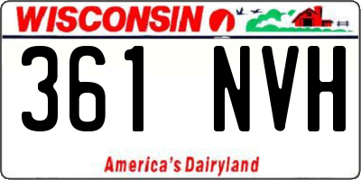 WI license plate 361NVH