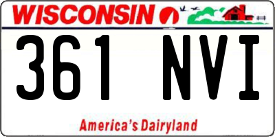WI license plate 361NVI