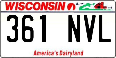WI license plate 361NVL