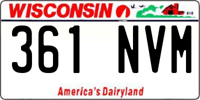 WI license plate 361NVM