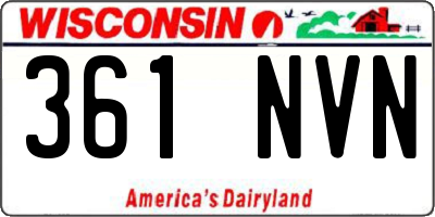 WI license plate 361NVN