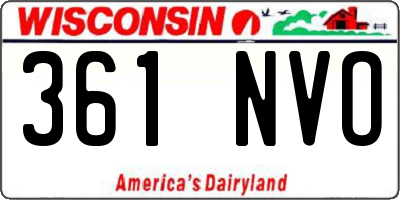 WI license plate 361NVO