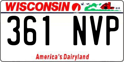WI license plate 361NVP