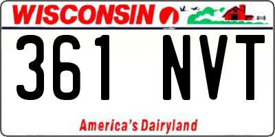 WI license plate 361NVT